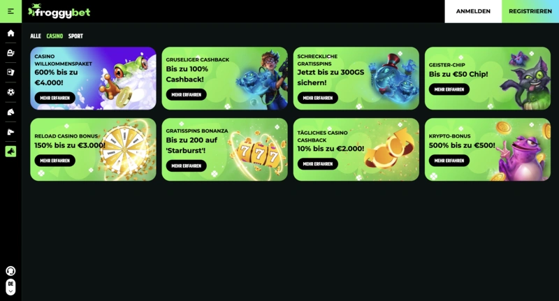 Froggybet Bonuses